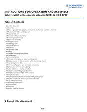 schmersal AZ201-I2-CC-T-1P2P Instructions For Operation Manual