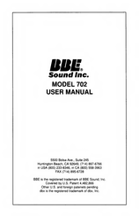 BBE 702 User Manual