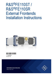 R&S FE110SR Installation Instructions Manual
