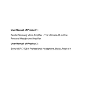 Sony MDR-7506 Service Manual