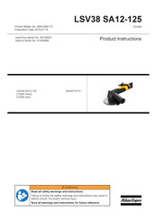 Atlas Copco LSV38 SA12-125 Product Instructions