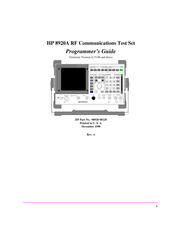 HP 8920A Programmer's Manual