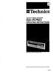Technics SA-5760 Operating Instructions Manual