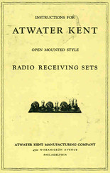 ATWATER KENT 12 Instructions Manual