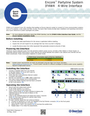 Clear-Com IF4W4 Quick Start Manual