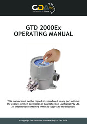 GDA GTD 2000Ex Operating Manual