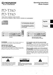 Pioneer PD-T310 Operating Instructions Manual