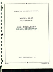 HP 606A Operating And Service Manual