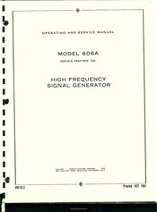 Hp 606A Operating And Service Manual