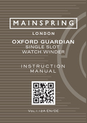 MAINSPRING OXFORD GUARDIAN Instruction Manual