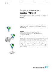 Endress+Hauser Hart Cerabar PMP71B Technical Information