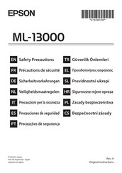 Epson ML-13000 Safety Precautions