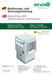 Schako REVEN X-CYCLONE RK2 Operating And Maintenance Instructions Manual
