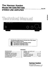 Harman Kardon HK1200 Technical Manual