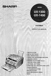 Sharp UX-1400 Operation Manual