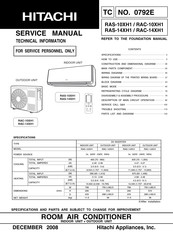 Hitachi RAS-10XH1 Service Manual