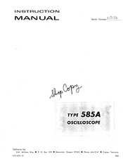 Tektronix 585A Instruction Manual