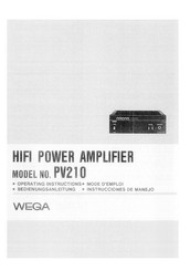 Wega PV210 Operating Instructions Manual
