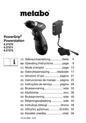 Metabo PowerGrip2 Powerstation 6.27270 Operating Instructions Manual