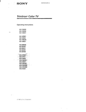 Sony Trinitron KV-13M20 Operating Instructions Manual