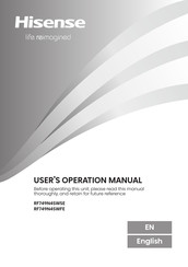 Hisense RF749N4SWSE User's Operation Manual