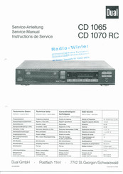 Dual CD 1065 Service Manual