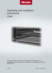 Miele H 2457 BP Operating And Installation Instructions