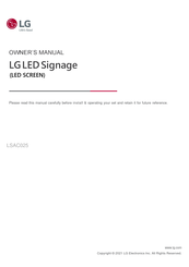 LG LSAC025 Owner's Manual