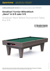 Sportime Stradivari Nero Billard Tournament Table Manual