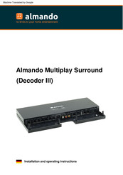 almando Multiplay Surround Decoder III Installation And Operating Instructions Manual