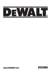 DeWalt D25966 Original Instructions Manual