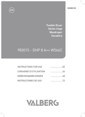 VALBERG DHP 8 A++ W566C Instructions For Use Manual