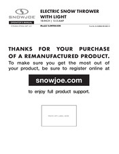 SNOWJOE SJM988RM Operator's Manual