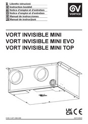 Vortice VORT INVISIBLE MINI EVO Instruction Booklet