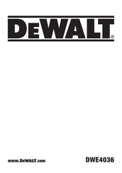 DeWalt DWE4036 Original Instructions Manual