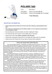 Polaris Vac-Sweep 360 Positrax Instruction Manual