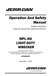 Jerr-Dan MPL-NG Operation And Safety Manual