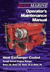 Beta Marine Beta 28 Operator's  Maintenance Manual