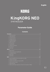 Korg KingKORG NEO Parameter Manual