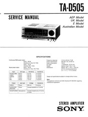 Sony TA-D505 Service Manual