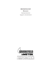 Ametek BROOKFIELD RST Operating Instructions Manual