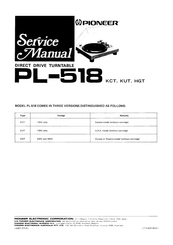 Pioneer PL-518 KUT Service Manual
