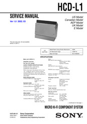 Sony HCD-L1 Service Manual