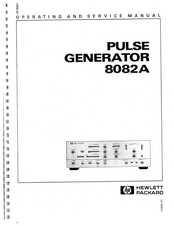 HP 8082a Operating And Service Manual
