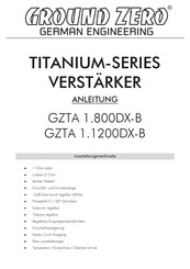 Ground Zero TITANIUM GZTA 1.800DX-B Owner's Manual