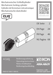 Assa Abloy ZJ IKON CLIQ Operating Instructions Manual