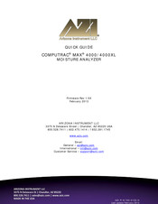 Arizona Instrument COMPUTRAC MAX 4000XL Quick Manual