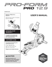 ICON Health & Fitness PRO-FORM PRO 12.9 User Manual