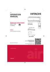 Hitachi RAC-E60YHAB Operation Manual