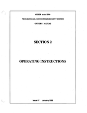 Amber 5500 Owner's Manual
